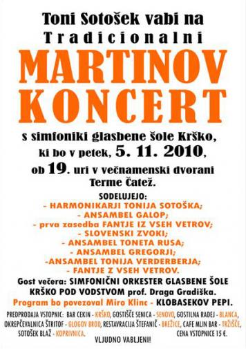 Ansambel Tonija Verderberja nastopil na koncertu Tonija Sotoška